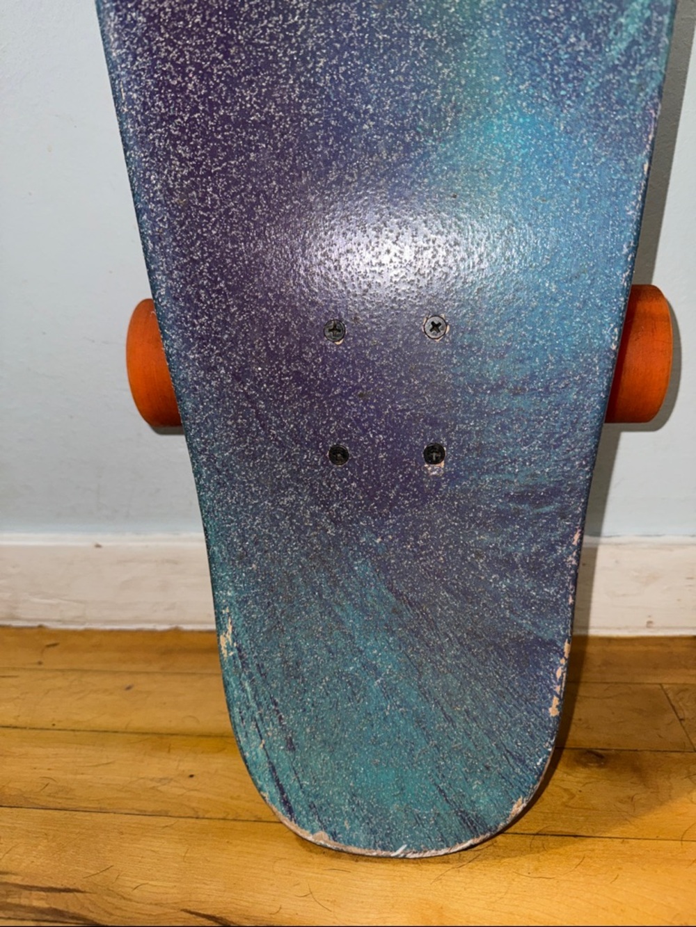 Globe Longboard with Blue Wave Deck and Orange Wheels - Picture 7 of 8